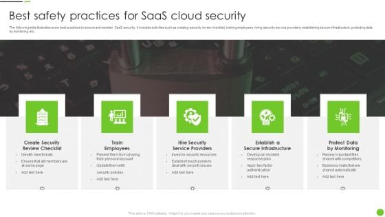 Best Safety Practices For Saas Cloud Security Ppt PowerPoint Presentation Gallery Sample PDF