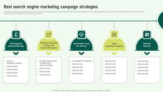 Best Search Engine Marketing Campaign Strategies Icons PDF