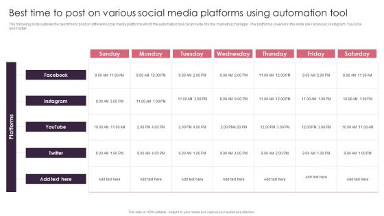 Best Time To Post On Various Social Media Platforms Using Automation Tool Guidelines PDF Best Time To Post On Various Social Media Platforms Using Automation Tool Guidelines PDF