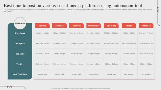 Best Time To Post On Various Social Media Platformsoptimizing Business Processes Through Automation Diagrams PDF Best Time To Post On Various Social Media Platformsoptimizing Business Processes Through Automation Diagrams PDF