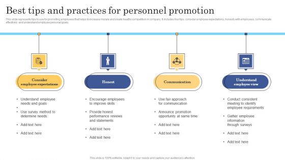 Best Tips And Practices For Personnel Promotion Background PDF