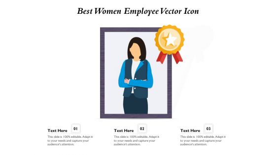 Best Women Employee Vector Icon Ppt PowerPoint Presentation Inspiration Picture PDF