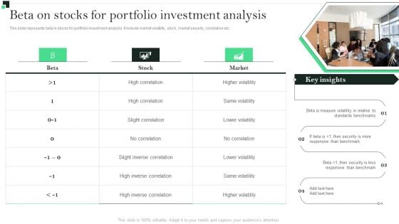 Beta On Stocks For Portfolio Investment Analysis Strategies To Enhance Portfolio Management Icons PDF