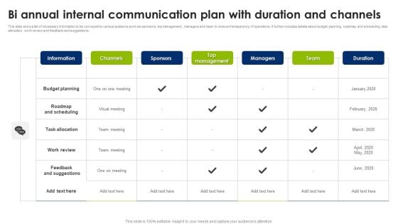 Bi Annual Internal Communication Plan With Duration And Channels Pictures PDF Bi Annual Internal Communication Plan With Duration And Channels Pictures PDF