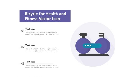 Bicycle For Health And Fitness Vector Icon Ppt PowerPoint Presentation Ideas Background Image PDF