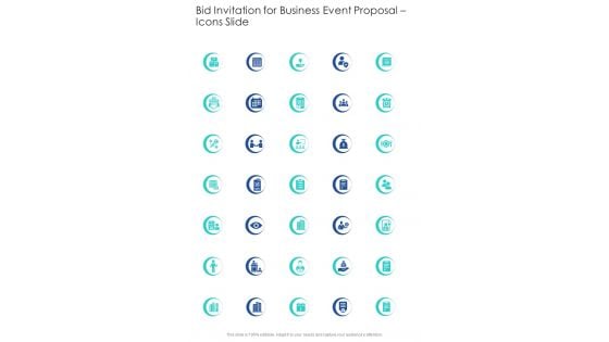 Bid Invitation For Business Event Proposal Icons Slide One Pager Sample Example Document Bid Invitation For Business Event Proposal Icons Slide One Pager Sample Example Document
