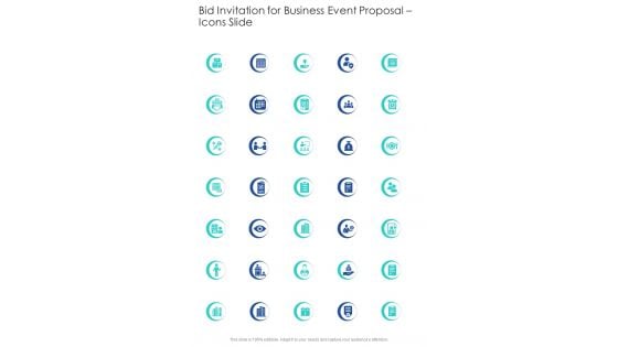 Bid Invitation For Business Event Proposal Icons Slide One Pager Sample Example Document