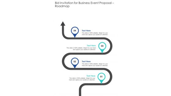 Bid Invitation For Business Event Proposal Roadmap One Pager Sample Example Document