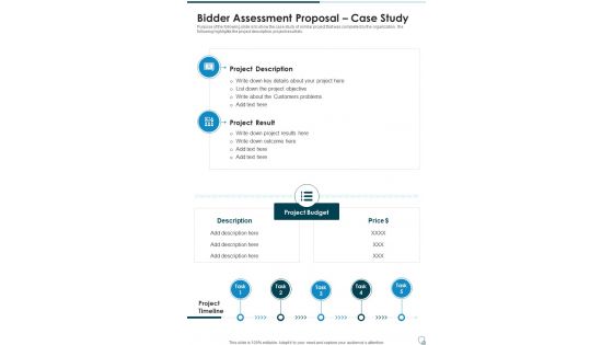 Bidder Assessment Proposal Case Study One Pager Sample Example Document