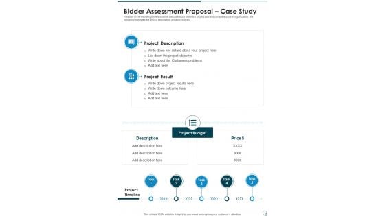 Bidder Assessment Proposal Case Study One Pager Sample Example Document Bidder Assessment Proposal Case Study One Pager Sample Example Document