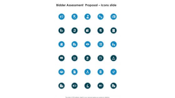 Bidder Assessment Proposal Icons Slide One Pager Sample Example Document