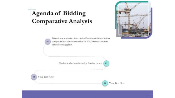 Bidding Cost Comparison Agenda Of Bidding Comparative Analysis Ppt Professional Influencers PDF