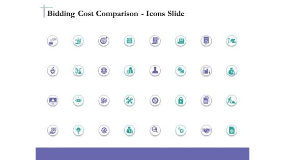 Bidding Cost Comparison Bidding Cost Comparison Icons Slide Ppt Ideas Background Images PDF