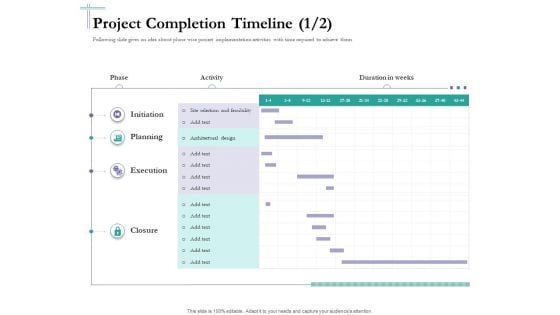 Bidding Cost Comparison Project Completion Timeline Activity Ppt Portfolio Slide Download PDF