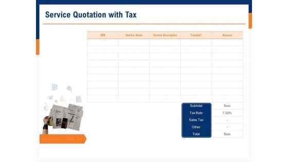 Bids And Quotes Proposal Service Quotation With Tax Ppt Layouts Examples PDF