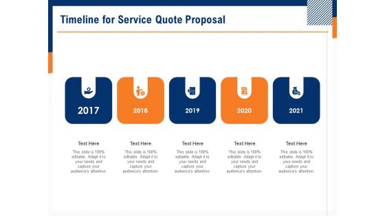 Bids And Quotes Proposal Timeline For Service Quote Proposal Ppt Slides Structure PDF