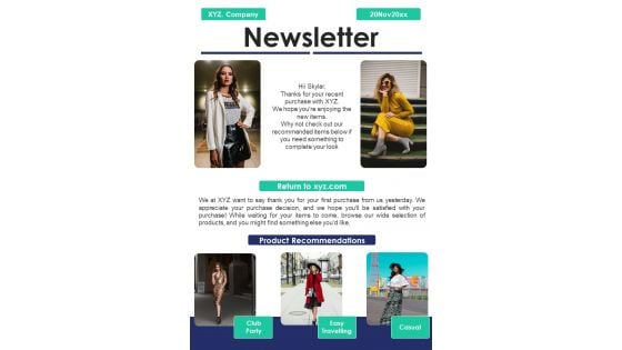 Bifold One Pager After Sales Newsletter Template