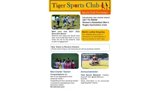 Bifold One Pager Athletic Club Newsletter Template Bifold One Pager Athletic Club Newsletter Template