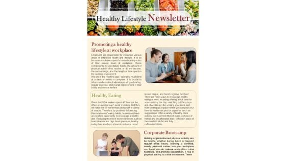 Bifold One Pager Healthy Lifestyle Promotions Newsletter Template Bifold One Pager Healthy Lifestyle Promotions Newsletter Template