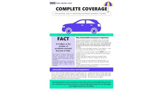 Bifold One Pager Insurance Agency Newsletter Template