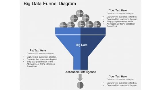 Big Data Funnel Diagram Powerpoint Templates