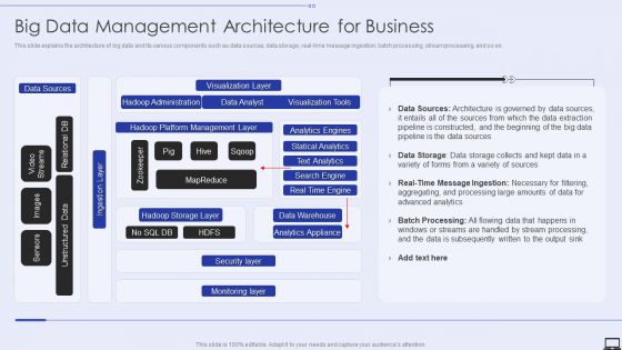 Big Data Management Architecture For Business Ppt PowerPoint Presentation File Styles PDF