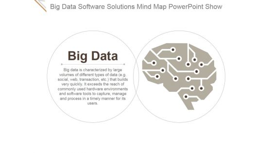 Big Data Software Solutions Mind Map Ppt PowerPoint Presentation Show