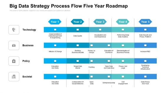 Big Data Strategy Process Flow Five Year Roadmap Pictures