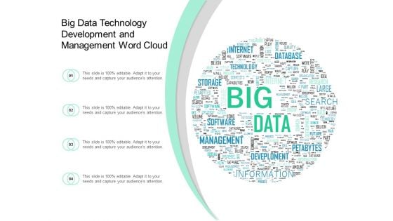 Big Data Technology Development And Management Word Cloud Ppt PowerPoint Presentation File Background Image