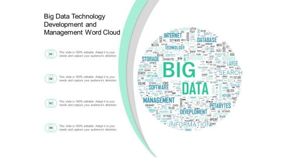 Big Data Technology Development And Management Word Cloud Ppt Powerpoint Presentation Pictures Infographic Template