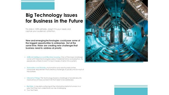 Big Technology Issues For Business In The Future Ppt PowerPoint Presentation Gallery Clipart Images PDF