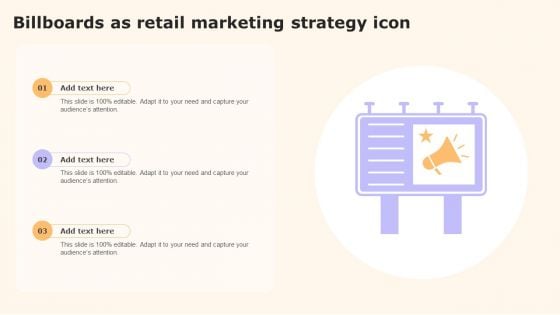 Billboards As Retail Marketing Strategy Icon Brochure PDF