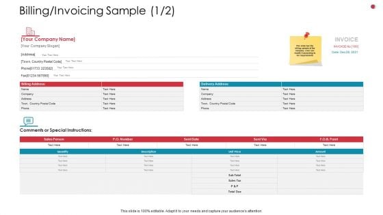 Billing Invoicing Sample Description Business Analysis Method Ppt Summary Themes PDF