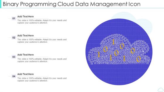 Binary Programming Cloud Data Management Icon Download PDF