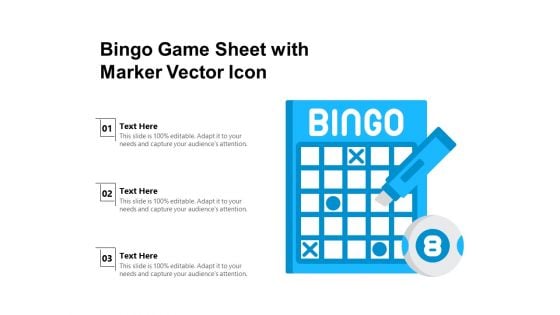 Bingo Game Sheet With Marker Vector Icon Ppt PowerPoint Presentation File Inspiration PDF