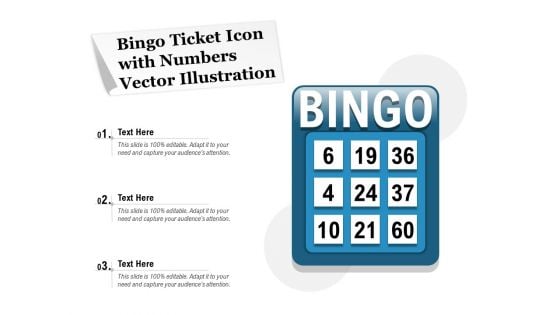 Bingo Ticket Icon With Numbers Vector Illustration Ppt PowerPoint Presentation File Background Images PDF