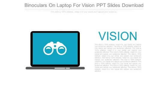 Binoculars On Laptop For Vision Ppt Slides Download