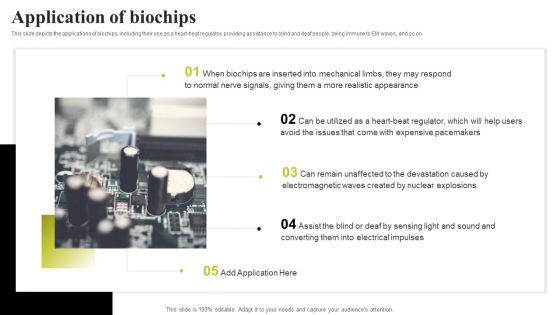 Biochip Technology Application Of Biochips Ppt PowerPoint Presentation File Gallery PDF