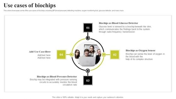 Biochip Technology Use Cases Of Biochips Ppt PowerPoint Presentation File Diagrams PDF