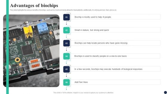 Biochips Use Cases Advantages Of Biochips Ppt Outline Graphics PDF