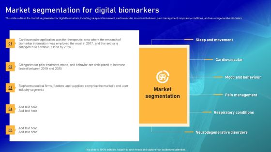 Biomarker Categorization Market Segmentation For Digital Biomarkers Inspiration PDF