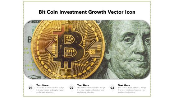 Bit Coin Investment Growth Vector Icon Ppt PowerPoint Presentation Professional Vector PDF