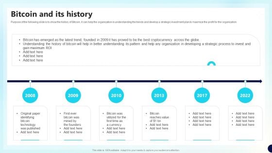 Bitcoin And Its History Decentralized Fund Investment Playbook Professional PDF