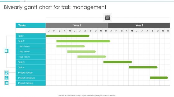 Biyearly Gantt Chart For Task Management Formats PDF