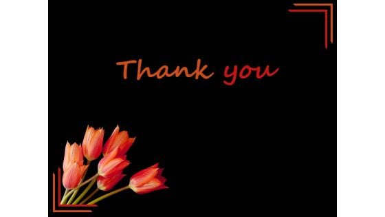 Black Background Lily Flower Thank You PowerPoint Slides