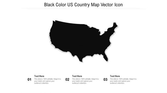 Black Color US Country Map Vector Icon Ppt PowerPoint Presentation Gallery Examples PDF