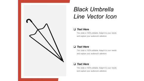 Black Umbrella Line Vector Icon Ppt PowerPoint Presentation File Design Templates PDF