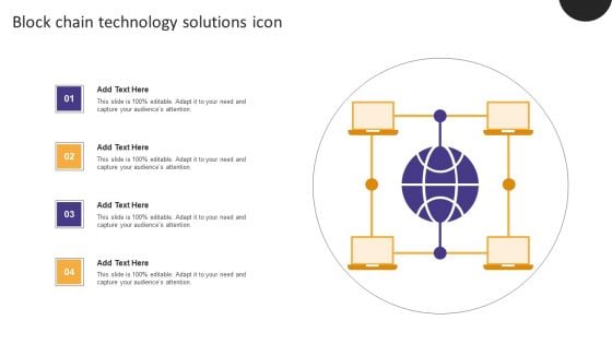 Block Chain Technology Solutions Icon Themes PDF