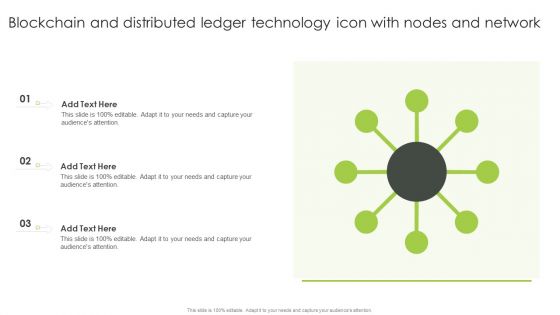 Blockchain And Distributed Ledger Technology Icon With Nodes And Network Rules PDF