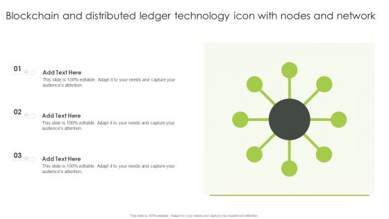 Blockchain And Distributed Ledger Technology Icon With Nodes And Network Rules PDF